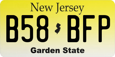 NJ license plate B58BFP