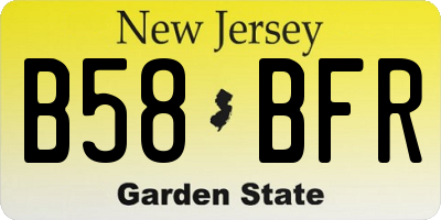 NJ license plate B58BFR