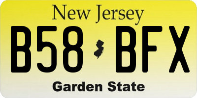 NJ license plate B58BFX