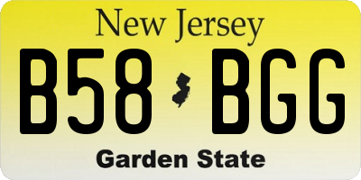 NJ license plate B58BGG