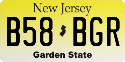 NJ license plate B58BGR