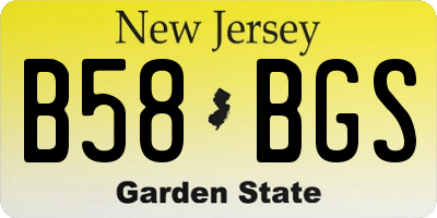 NJ license plate B58BGS