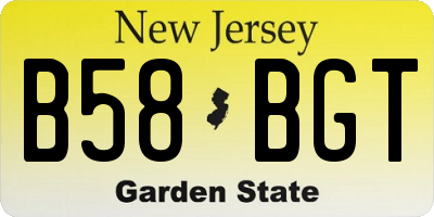 NJ license plate B58BGT