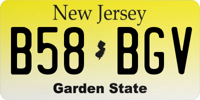 NJ license plate B58BGV