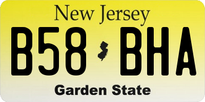 NJ license plate B58BHA