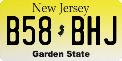 NJ license plate B58BHJ