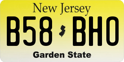 NJ license plate B58BHO