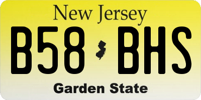 NJ license plate B58BHS