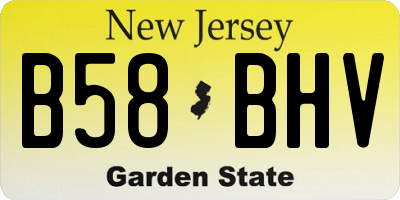 NJ license plate B58BHV