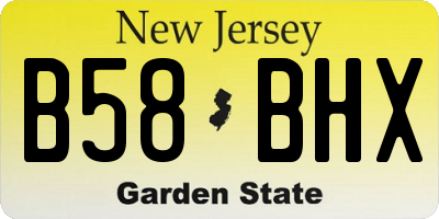 NJ license plate B58BHX
