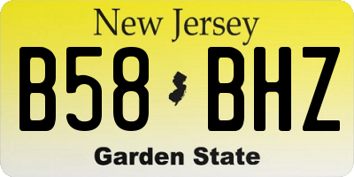 NJ license plate B58BHZ