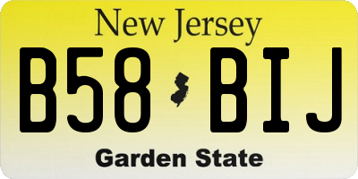 NJ license plate B58BIJ