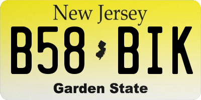 NJ license plate B58BIK