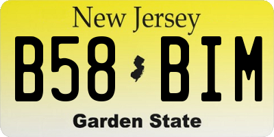 NJ license plate B58BIM