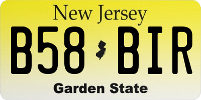 NJ license plate B58BIR