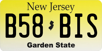 NJ license plate B58BIS