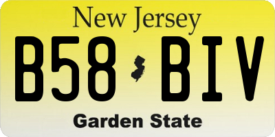 NJ license plate B58BIV