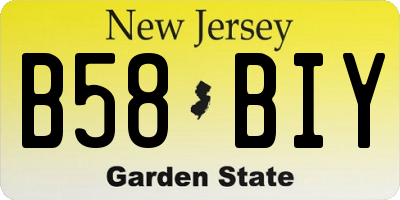 NJ license plate B58BIY