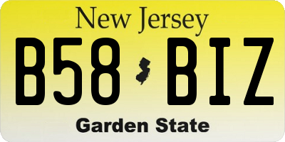 NJ license plate B58BIZ