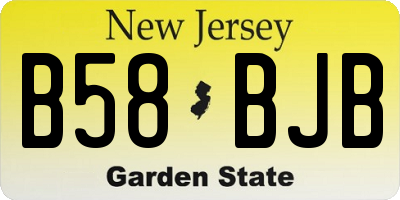 NJ license plate B58BJB