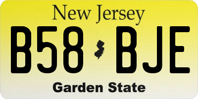 NJ license plate B58BJE
