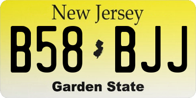 NJ license plate B58BJJ