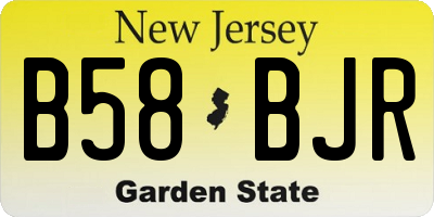 NJ license plate B58BJR