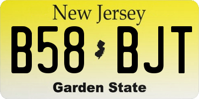 NJ license plate B58BJT