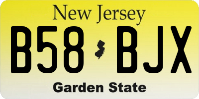 NJ license plate B58BJX