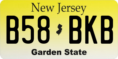 NJ license plate B58BKB