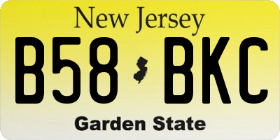 NJ license plate B58BKC