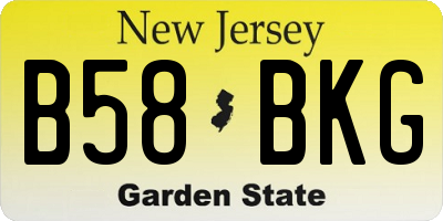 NJ license plate B58BKG