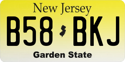 NJ license plate B58BKJ