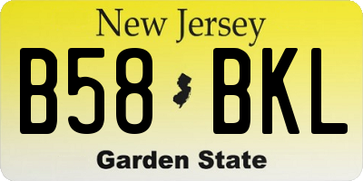 NJ license plate B58BKL