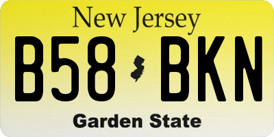 NJ license plate B58BKN
