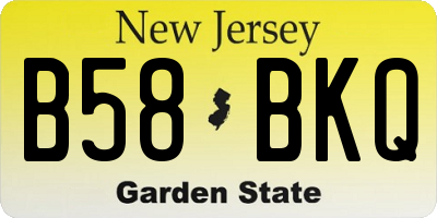 NJ license plate B58BKQ