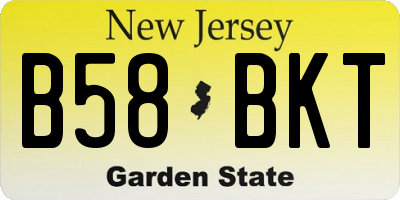 NJ license plate B58BKT