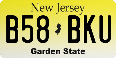NJ license plate B58BKU