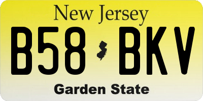 NJ license plate B58BKV