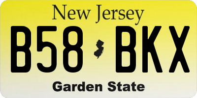 NJ license plate B58BKX