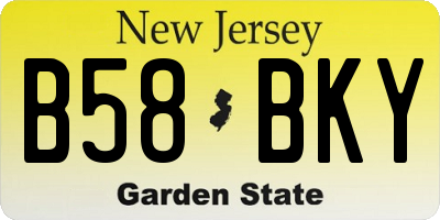 NJ license plate B58BKY