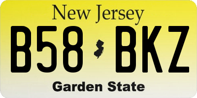 NJ license plate B58BKZ