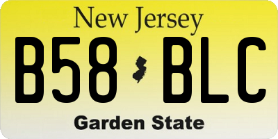 NJ license plate B58BLC
