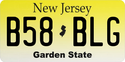 NJ license plate B58BLG