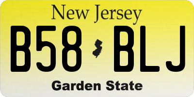 NJ license plate B58BLJ