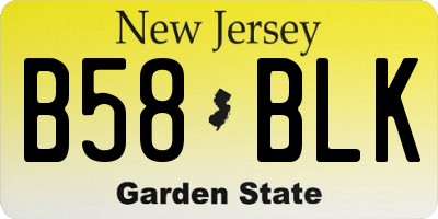NJ license plate B58BLK