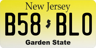 NJ license plate B58BLO