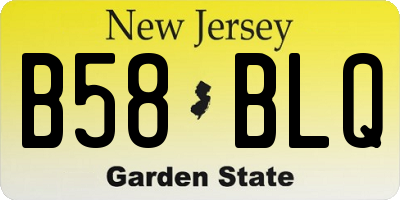 NJ license plate B58BLQ