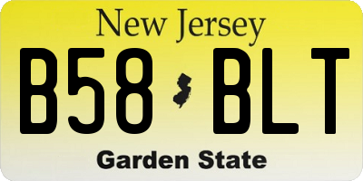NJ license plate B58BLT