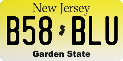 NJ license plate B58BLU